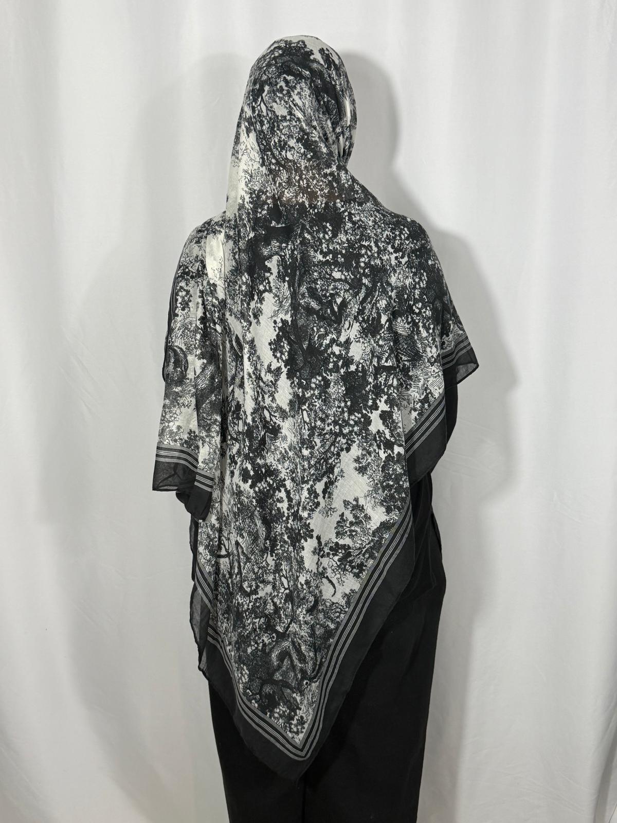Cotton Blend Floral Border Hijabs