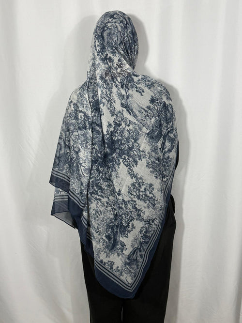 Cotton Blend Floral Border Hijabs