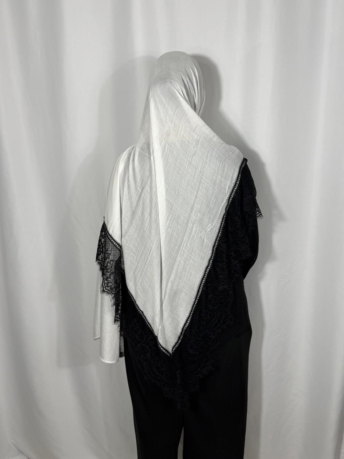 100% Modal Lace Trim Hijab