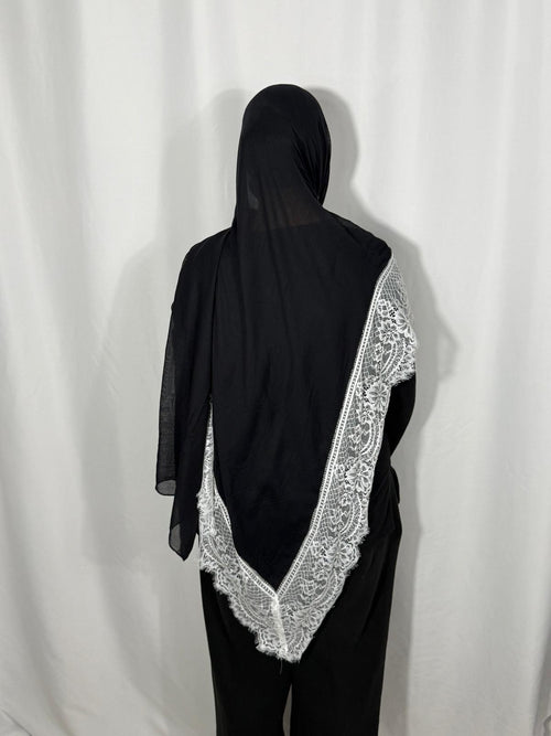 100% Modal Lace Trim Hijab